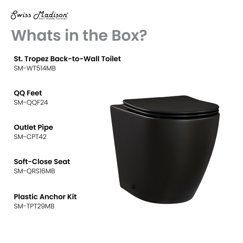 Swiss Madison St. Tropez Back-to-Wall Elongated Toilet Bowl