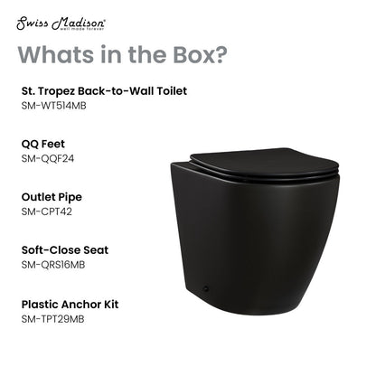 Swiss Madison St. Tropez Back-to-Wall Elongated Toilet Bowl