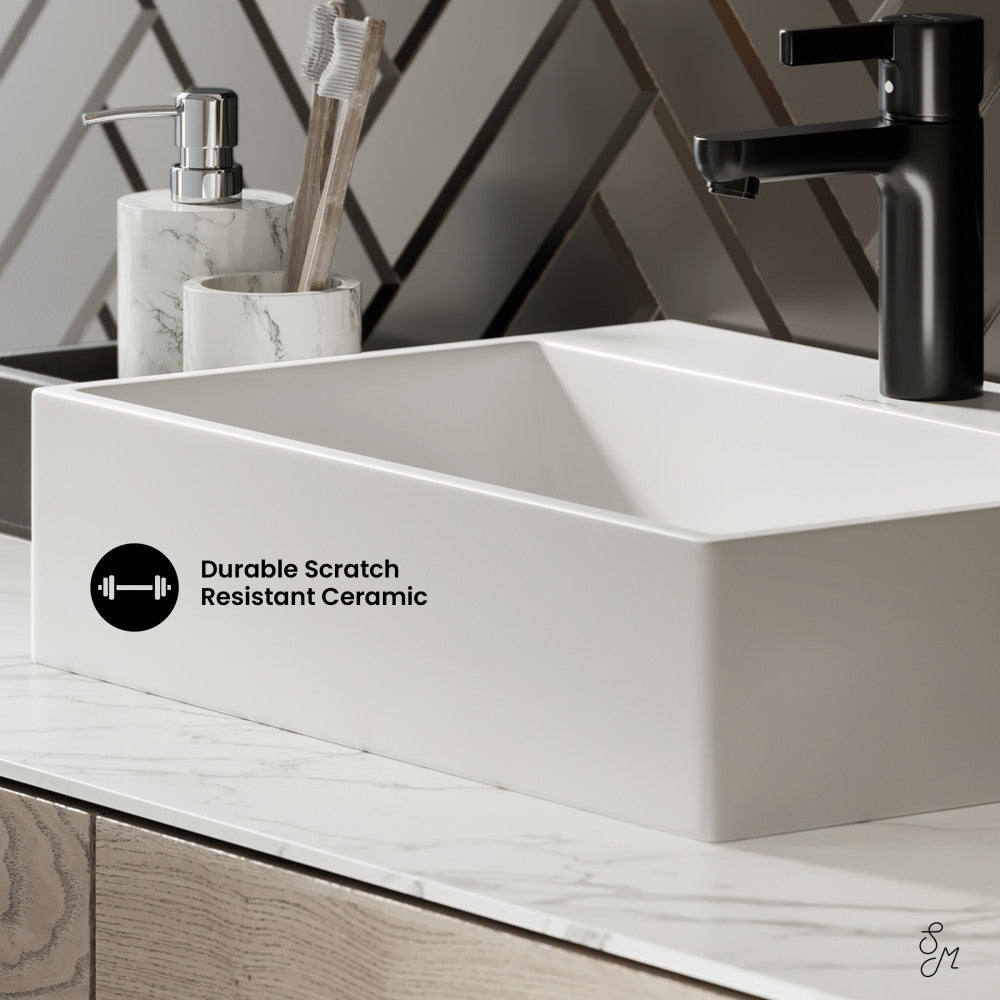 Swiss Madison Claire 20 Rectangle Ceramic Vessel Sink