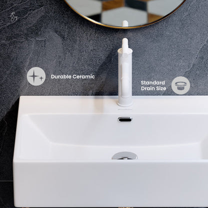 Swiss Madison Claire 24 Ceramic Console Sink White Basin Brushed Gold Legs