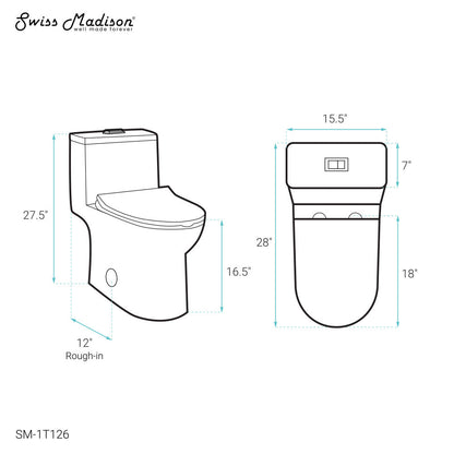 Swiss Madison Daxton One-Piece Elongated Dual-Flush Toilet 1.1/1.6 gpf