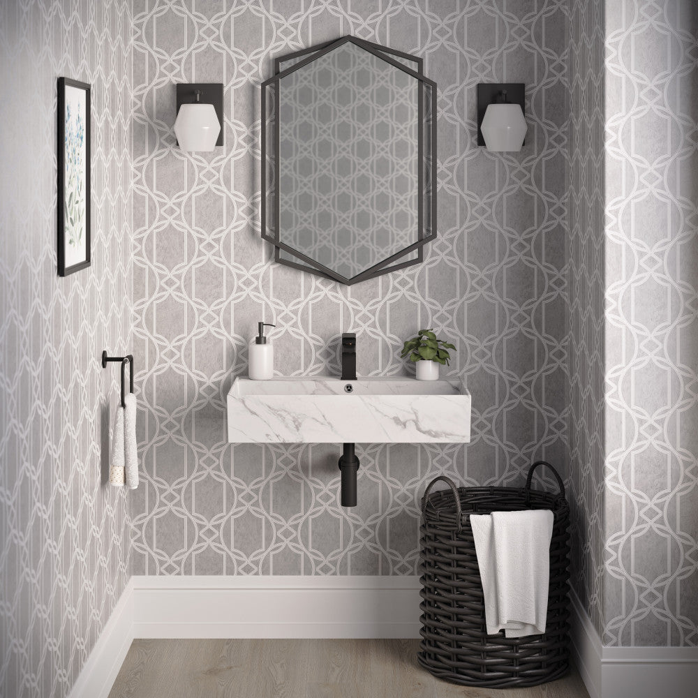 Swiss Madison Claire 22" Rectangle Wall-Mount Bathroom Sink in White Marble