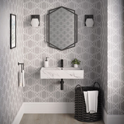 Swiss Madison Claire 22" Rectangle Wall-Mount Bathroom Sink in White Marble