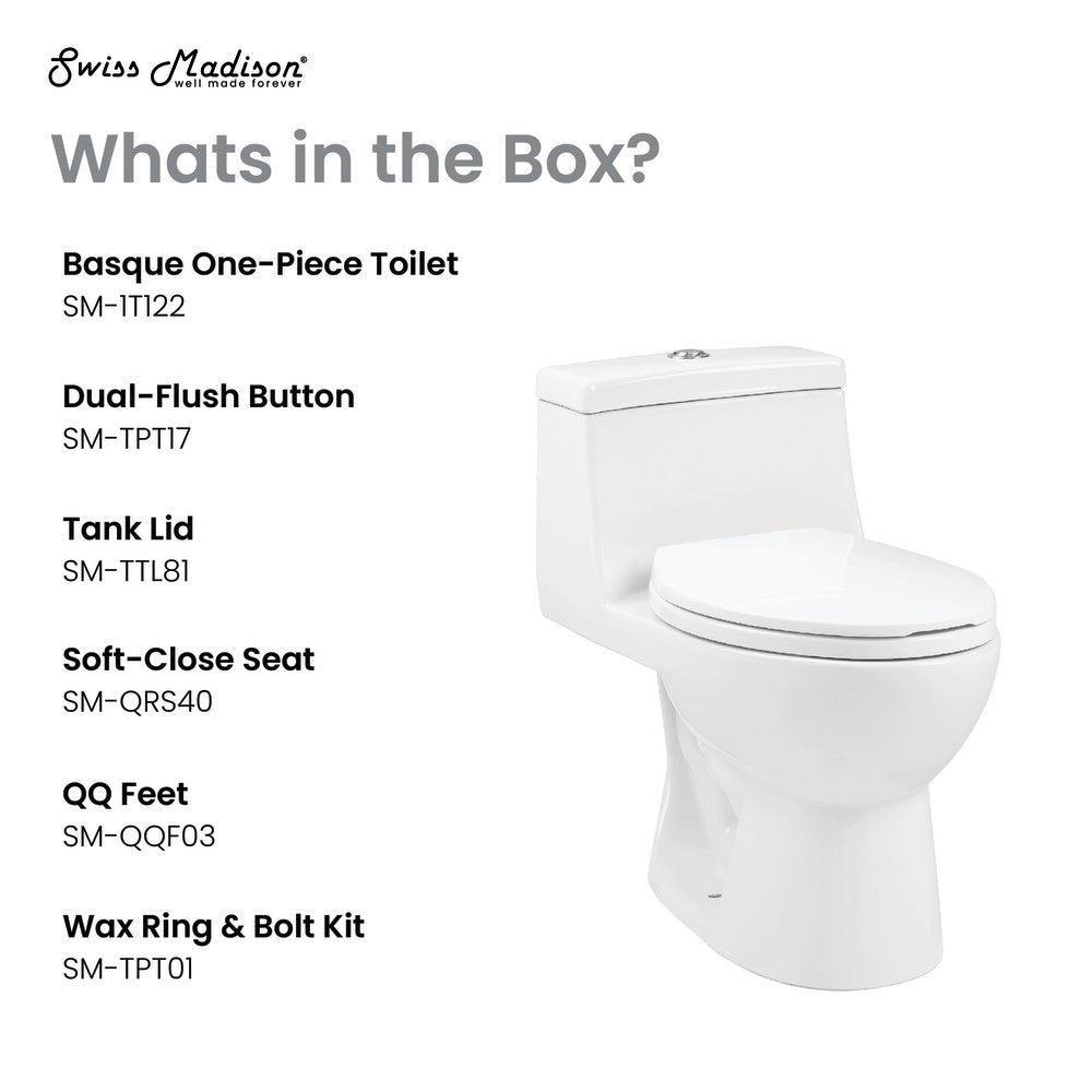 Swiss Madison Avallon One-Piece Elongated Dual Flush-Toilet 1.1/1.6 gpf