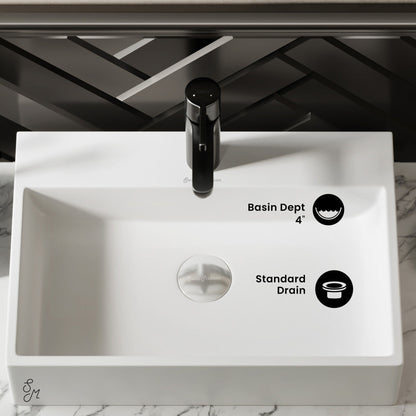 Swiss Madison Claire 20 Rectangle Ceramic Vessel Sink