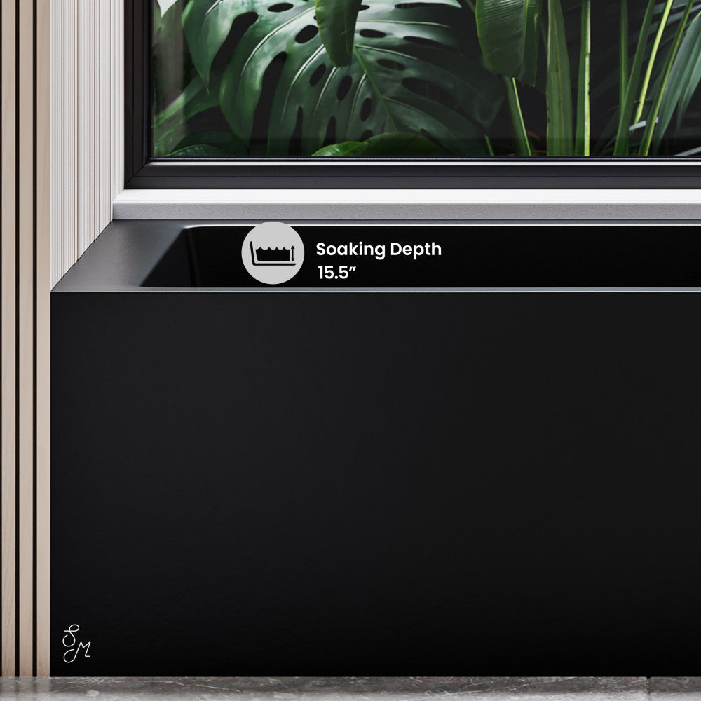 Swiss Madison Voltaire 54" x 30" Right-Hand Drain Alcove Bathtub with Apron in Matte Black