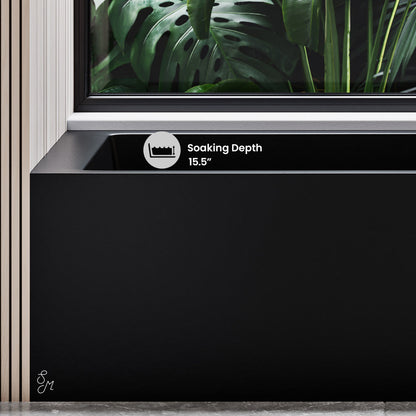 Swiss Madison Voltaire 54" x 30" Right-Hand Drain Alcove Bathtub with Apron in Matte Black