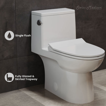 Swiss Madison Daxton One-Piece Elongated Left Side Flush Toilet 1.28 gpf