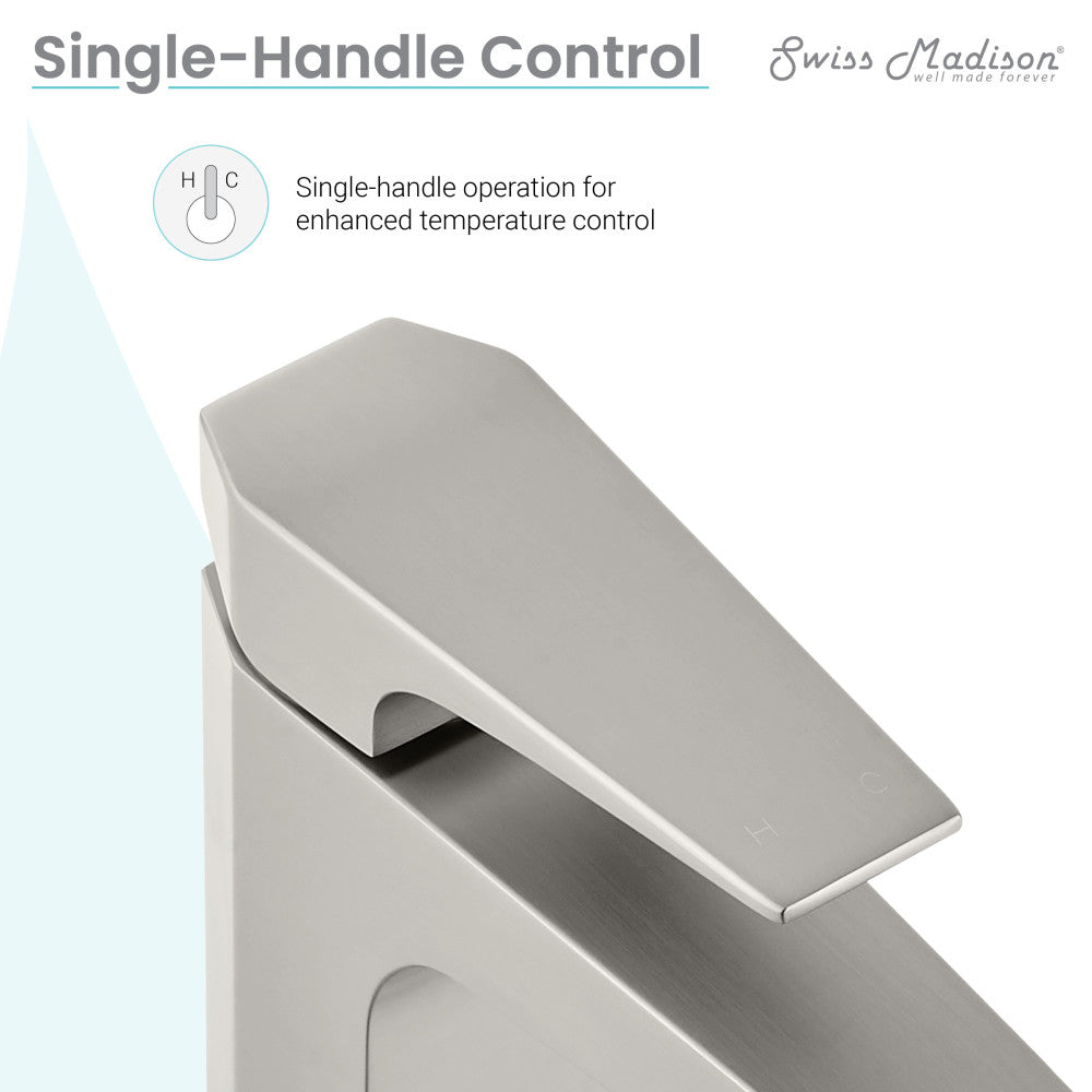 Swiss Madison Voltaire Single Hole, Single-Handle, Bathroom Faucet in Brushed Nickel