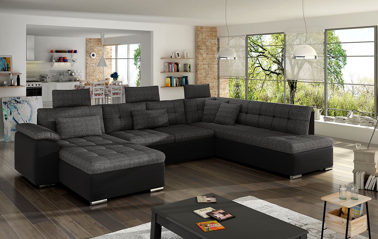 Maxima House Sectional Sleeper Sofa LINDA with storage