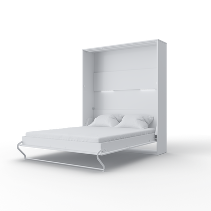 Maxima House White matt Vertical European Queen Murphy Bed INVENTO