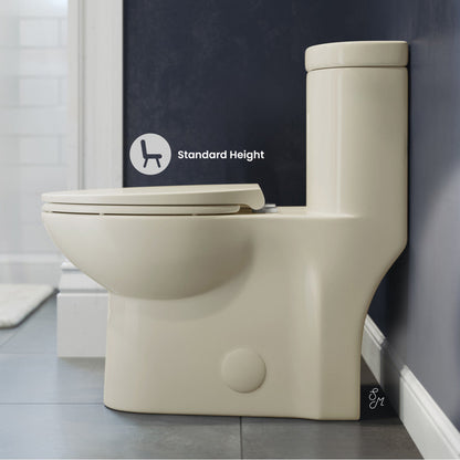 Swiss Madison Sublime One-Piece Elongated Left Side Flush Handle Toilet in Bisque 1.28 gpf