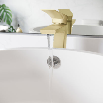 Swiss Madison Monaco Single Hole, Single-Handle, High Arc Bathroom Faucet in Brushed Gold