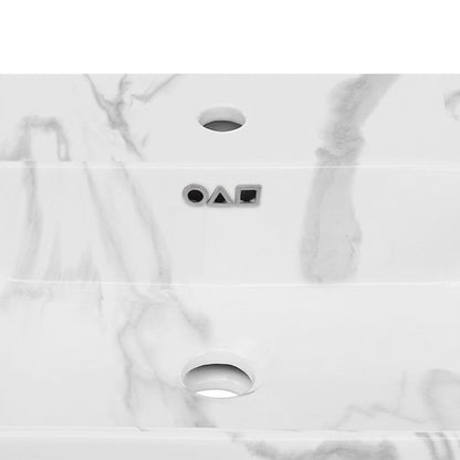 Swiss Madison St. Tropez 24" Right Side Faucet Wall-Mount Bathroom Sink in White Marble