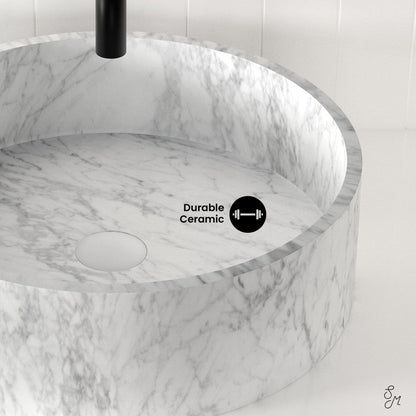 Swiss Madison Monaco 17" Round Vessel Bathroom Sink in Marbled Grey