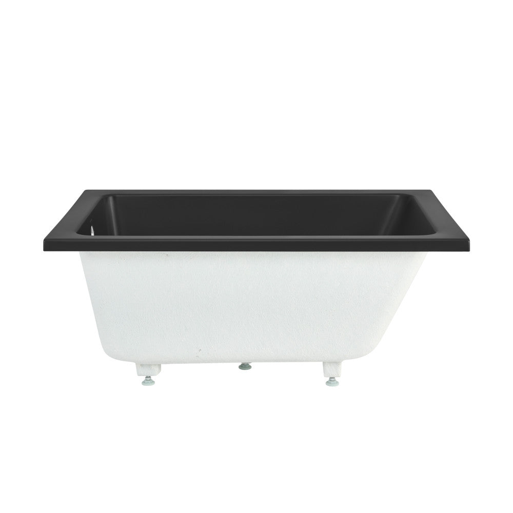 Swiss Madison Voltaire 48" x 32" Reversible Drain Drop-In Bathtub in Matte Black