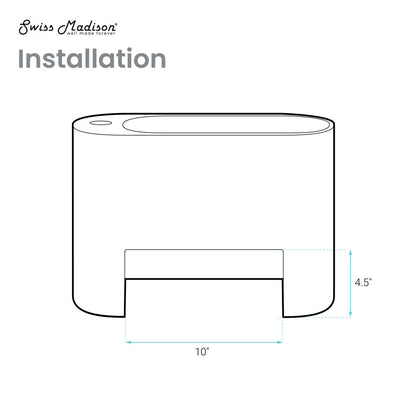 Swiss Madison Terre 17.5" Right Side Faucet Wall-Mount Bathroom Sink in Pashmina Grey
