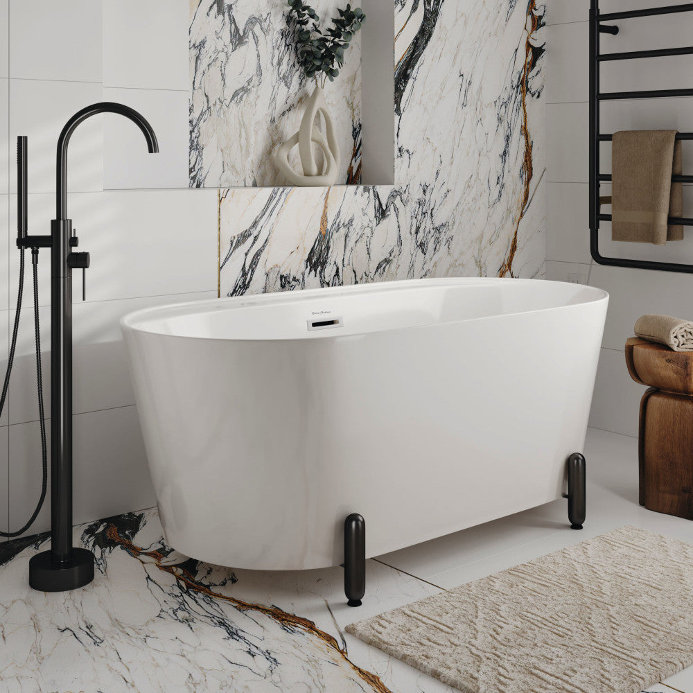 Swiss Madison Monaco 59" Freestanding Bathtub with Matte Black Stand