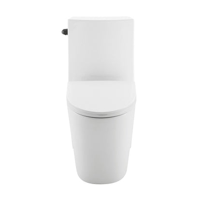 Swiss Madison St. Tropez One Piece Elongated Toilet Side Flush 1.28 gpf with Black Hardware