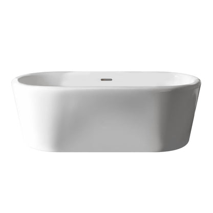 Swiss Madison Nanterre 68" Soaking Freestanding Bathtub in Glossy White, Drain Included
