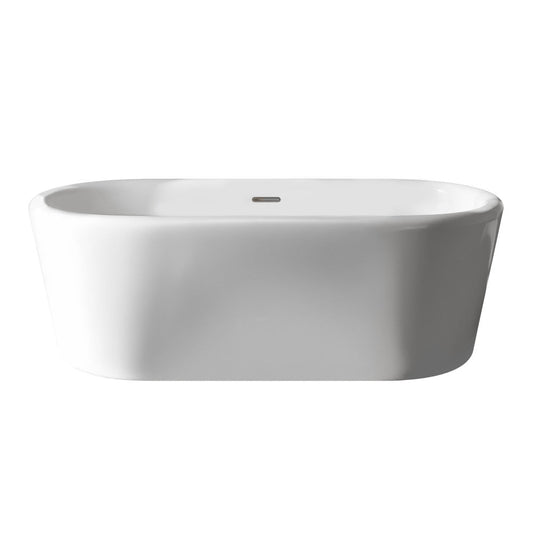 Swiss Madison Nanterre 68" Soaking Freestanding Bathtub in Glossy White, Drain Included