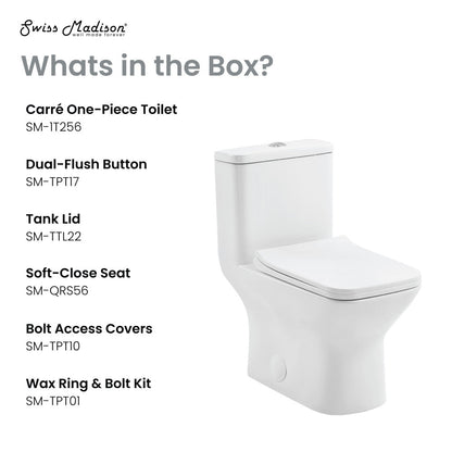 Swiss Madison Carre One-Piece Square Toilet Dual-Flush 1.1/1.6 gpf