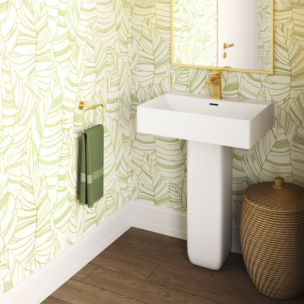 Swiss Madison Concorde Square Two-Piece Pedestal Sink