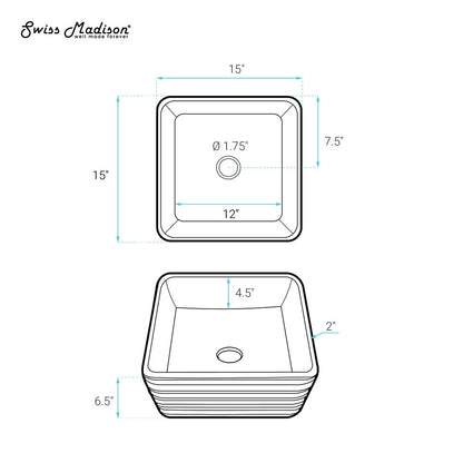Swiss Madison Adour 14'' Vessel Sink in White