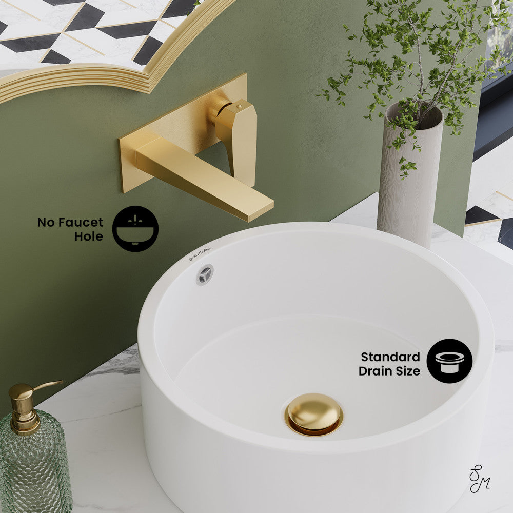 Swiss Madison Monaco 36" Floating Bathroom Shelf with Vessel Sink in White Marble