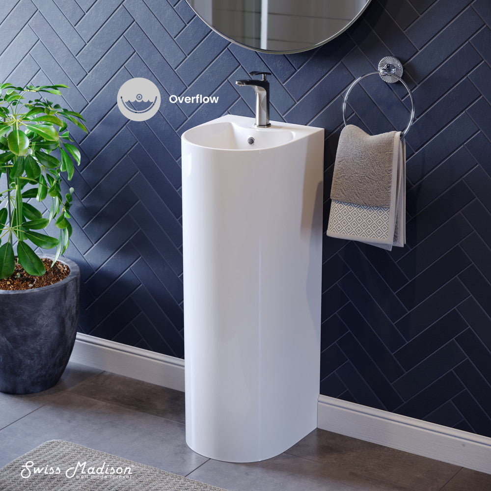 Swiss Madison Sublime Rounded Basin Pedestal sink