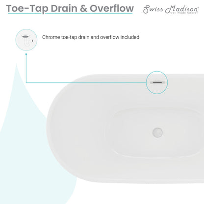 Swiss Madison Ivy 60" Double Slipper Freestanding Bathtub