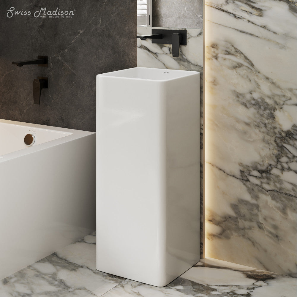 Swiss Madison Claire One-Piece Pedestal Sink