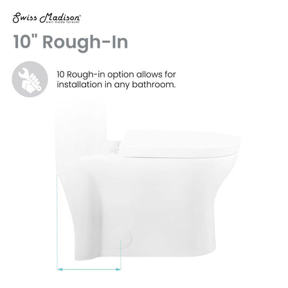 Swiss Madison Monaco One-Piece Elongated Toilet Dual Flush 1.1/1.6 gpf with 10" Rough in