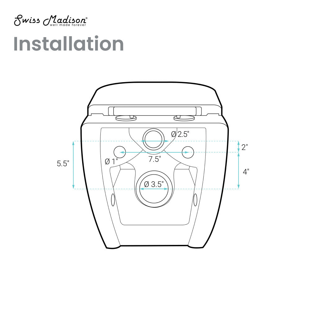 Swiss Madison Ivy Wall-Hung Toilet Bundle 0.8/1.6 GPF Dual Flush in Glossy White with Black Flush Plate