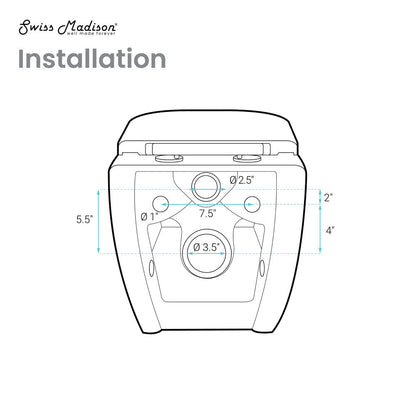Swiss Madison Ivy Wall-Hung Toilet Bundle 0.8/1.6 GPF Dual Flush in Glossy White with Black Flush Plate