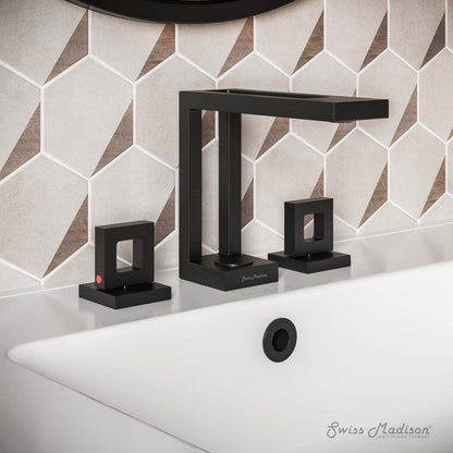 Swiss Madison Pierre Widespread, Double Handle, Bathroom Faucet in Matte Black