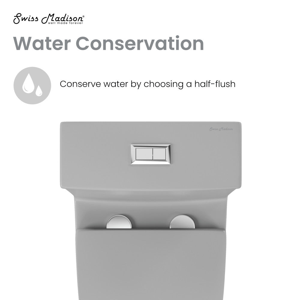 Swiss Madison Dreux One Piece Elongated Dual Flush Toilet in Matte Grey 0.95/1.26 GPF