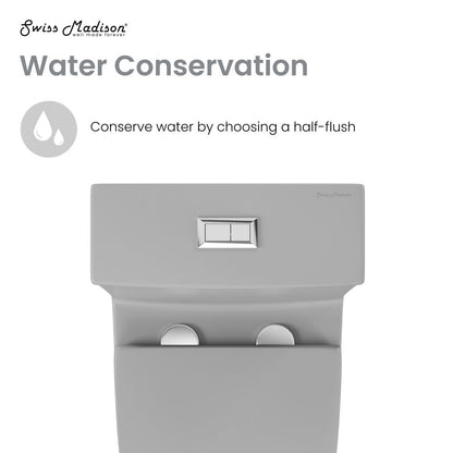 Swiss Madison Dreux One Piece Elongated Dual Flush Toilet in Matte Grey 0.95/1.26 GPF