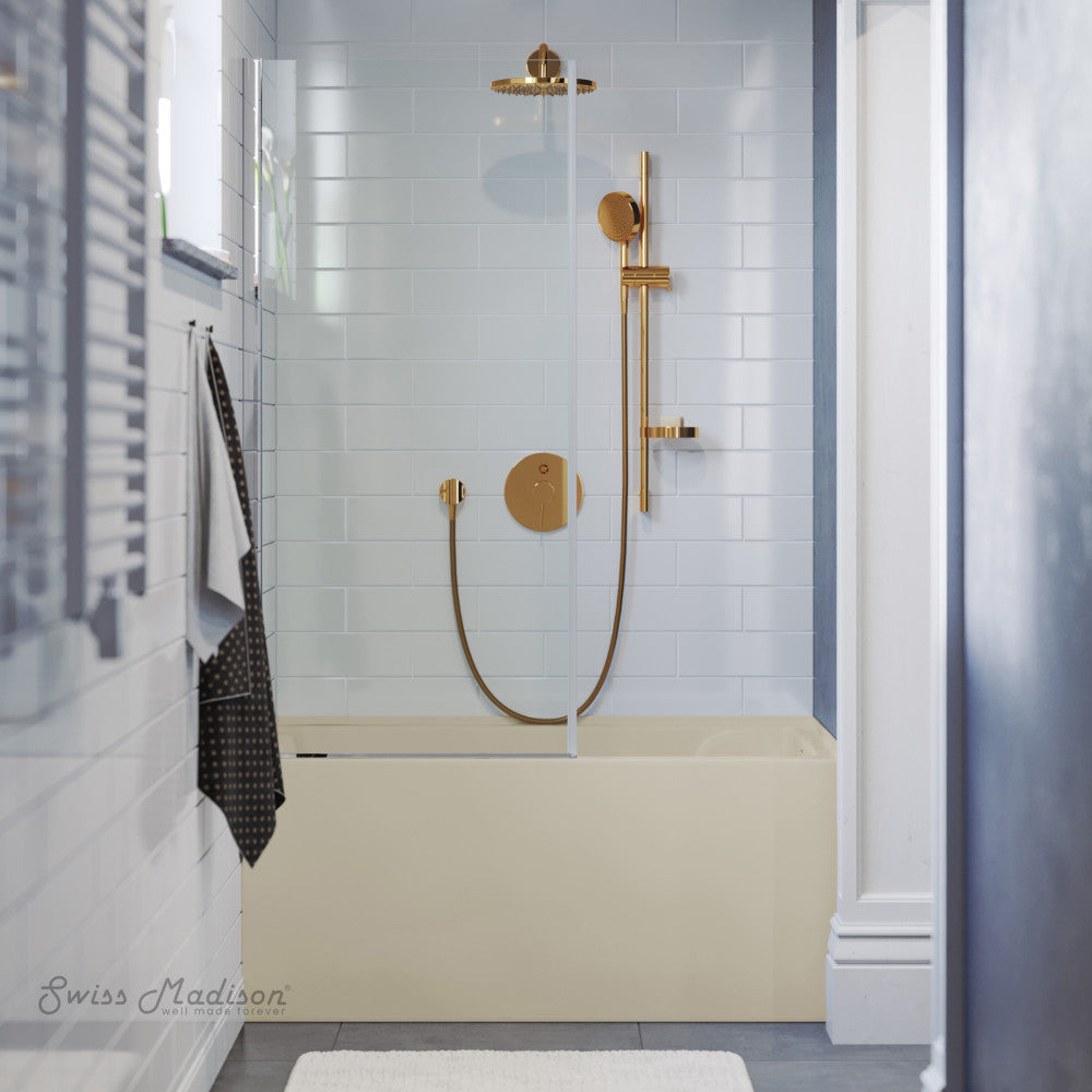 Swiss Madison Voltaire 48" x 32" Right-Hand Drain Alcove Bathtub with Apron in Bisque