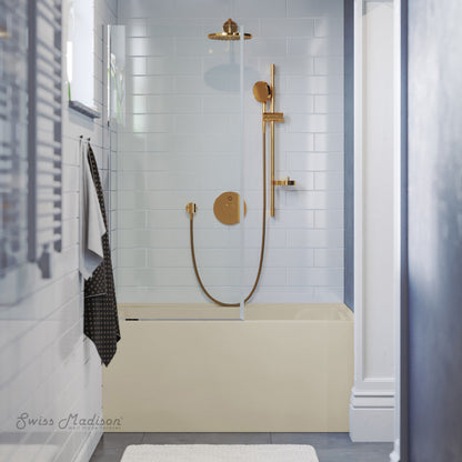 Swiss Madison Voltaire 48" x 32" Right-Hand Drain Alcove Bathtub with Apron in Bisque