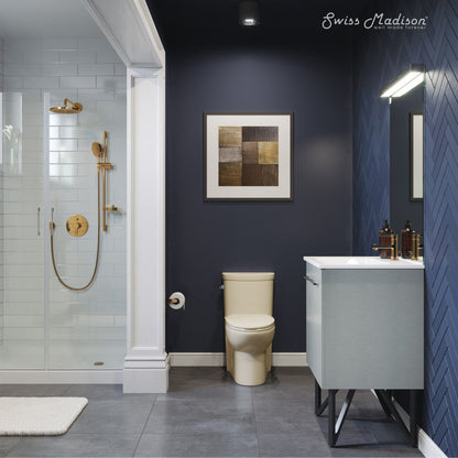 Swiss Madison Sublime One-Piece Elongated Left Side Flush Handle Toilet in Bisque 1.28 gpf