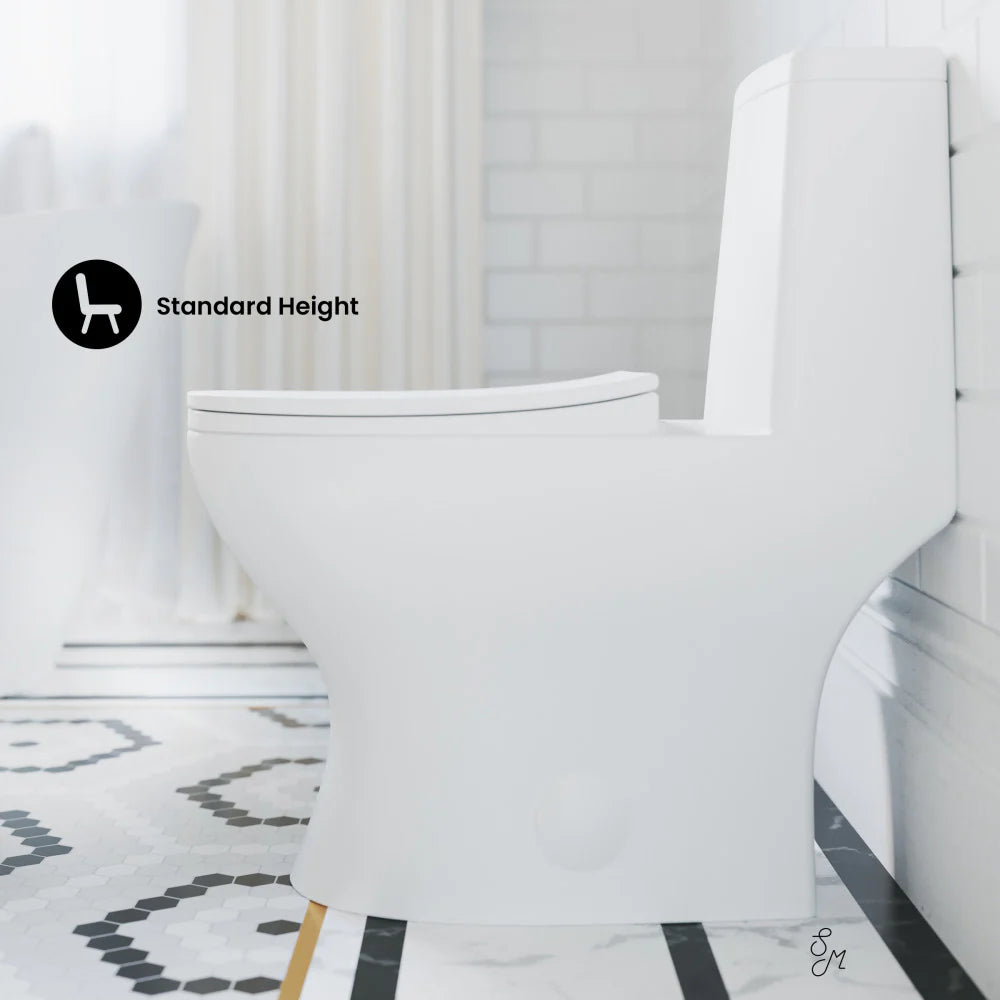 Swiss Madison Ivy One Piece Toilet Dual Vortex™ Flush, Black Hardware 1.1/1.6 gpf