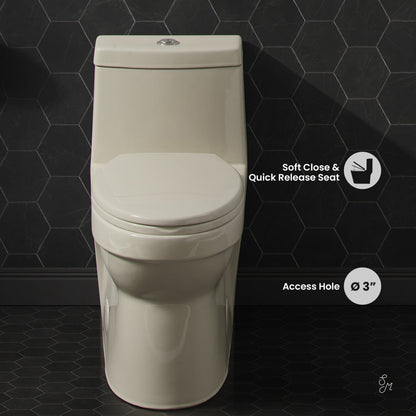 Swiss Madison Virage One Piece Elongated Dual Flush Toilet 1.1/1.6 gpf in Bisque