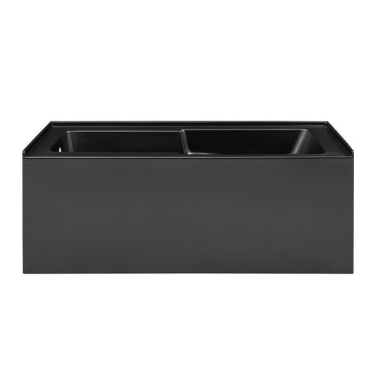 Swiss Madison Voltaire 60" x 30" Left-Hand Drain Alcove Bathtub with Apron in Matte Black