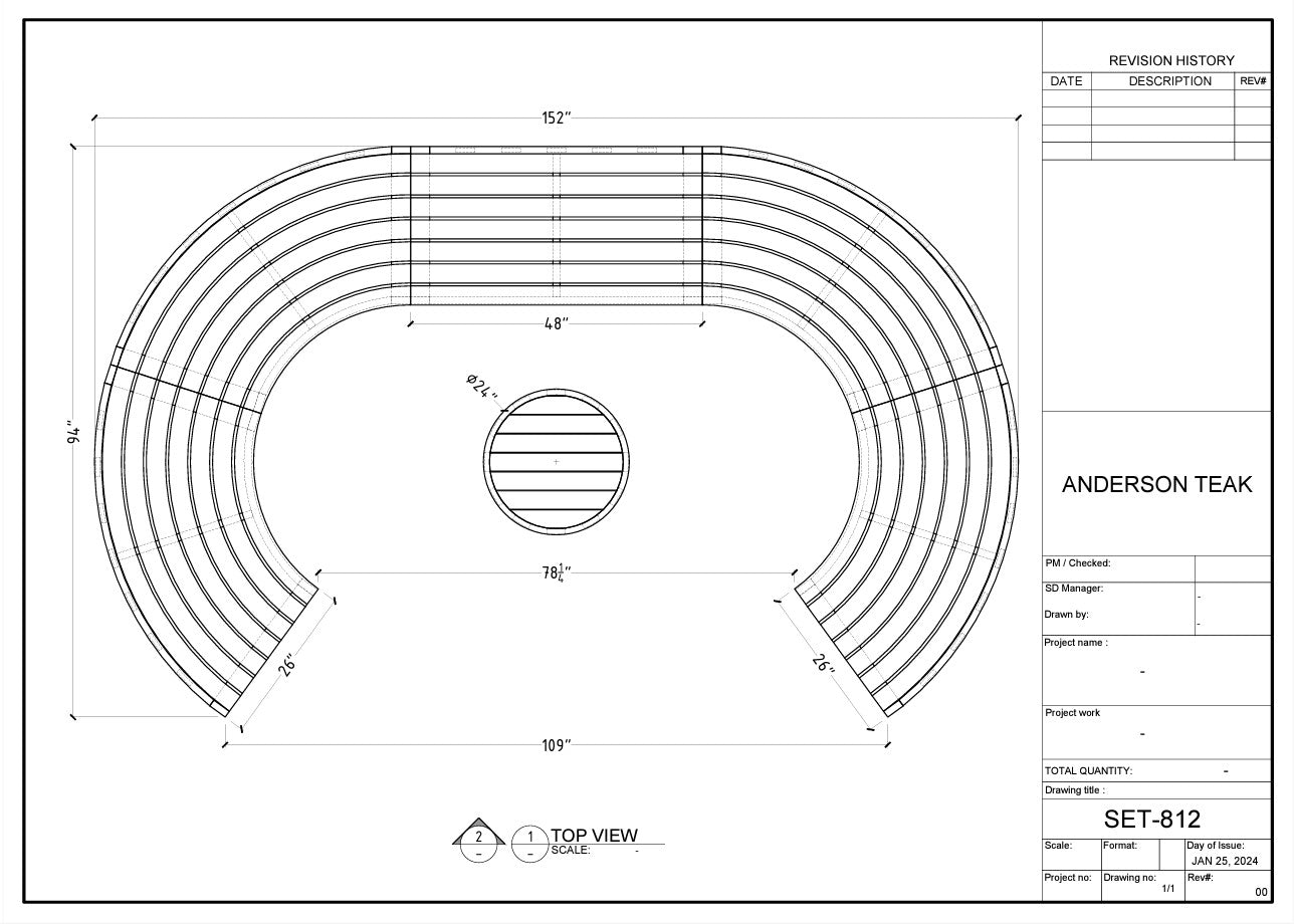 Anderson Teak SET-812 Circular Modular Deep Seating Set