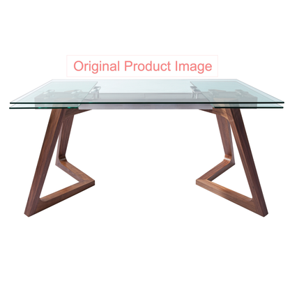 Tabselect Extendable Glass Dining Table With Wooden Legs – Professionally Repaired Open-Box