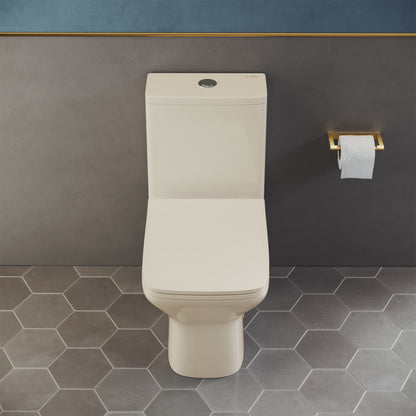 Swiss Madison Carre One Piece Square Toilet Dual Flush 1.1/1.6 gpf in Bisque