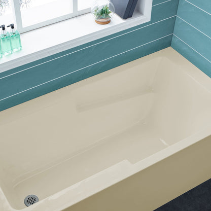 Swiss Madison Voltaire 54" x 30" Left-Hand Drain Alcove Bathtub with Apron in Bisque