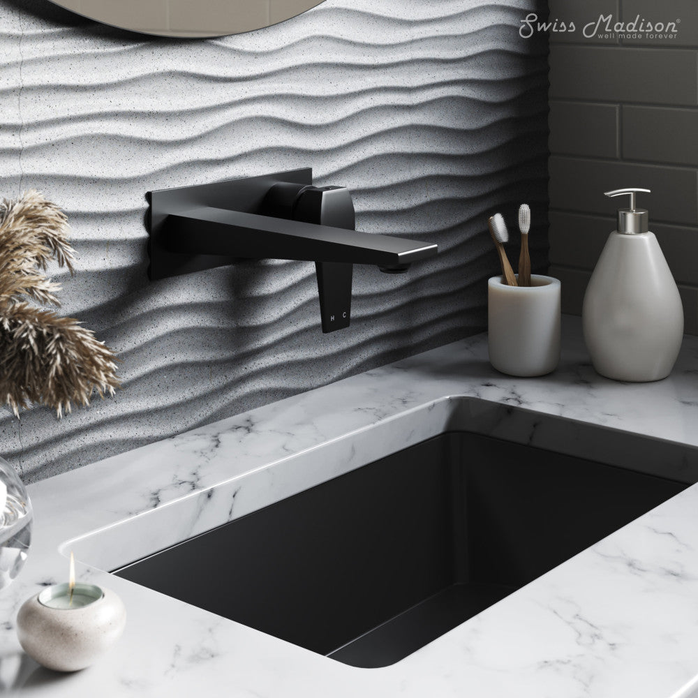 Swiss Madison Voltaire 21" Rectangle Undermount Bathroom Sink in Matte Black