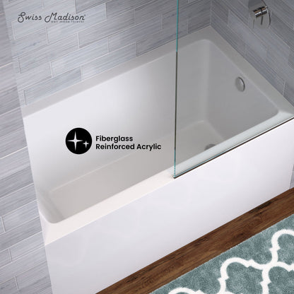Swiss Madison Voltaire 54 x 30 Skirted Right Drain Soaking Alcove Bathtub in Glossy White